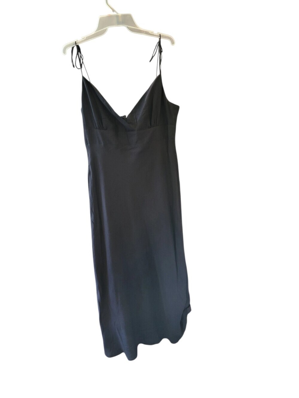 Tommy Hilfiger Black 100% Silk Maxi Dress Spagetti Straps Lined Size 12 - Picture 3 of 9